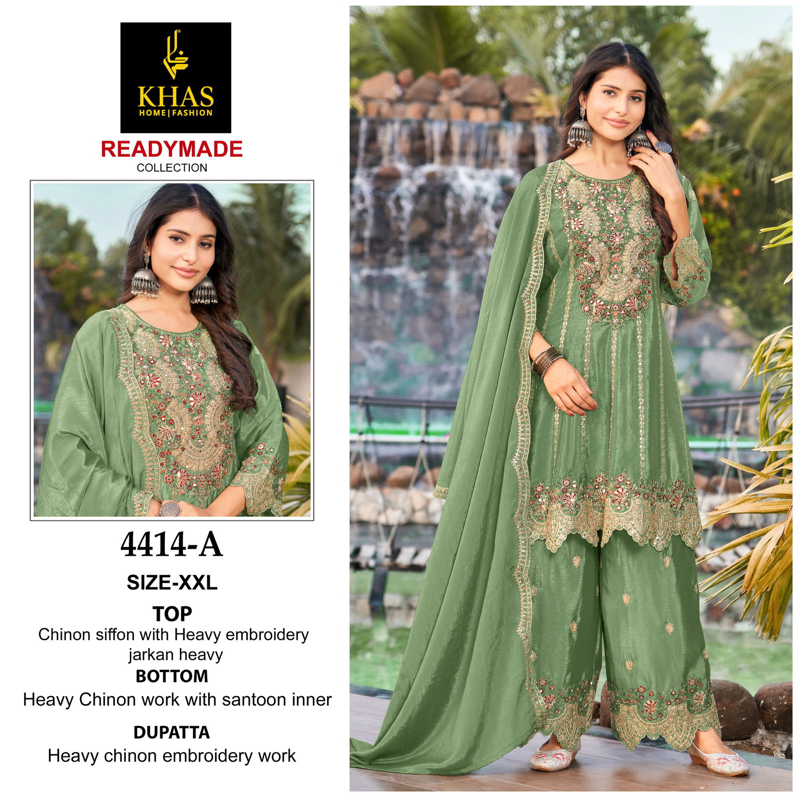 4414 Khas Chinon Zarkan Pakistani Readymade Suits WholesalersIn Delhi